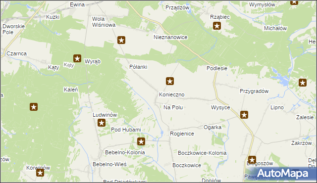 mapa Konieczno, Konieczno na mapie Targeo