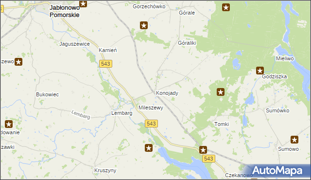 mapa Konojady, Konojady na mapie Targeo