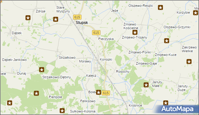 mapa Konopki gmina Stupsk, Konopki gmina Stupsk na mapie Targeo
