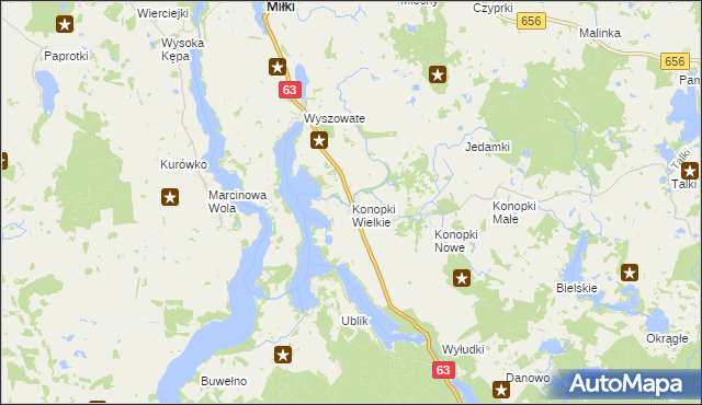 mapa Konopki Wielkie, Konopki Wielkie na mapie Targeo