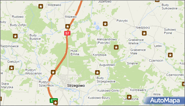 mapa Konotopa gmina Strzegowo, Konotopa gmina Strzegowo na mapie Targeo