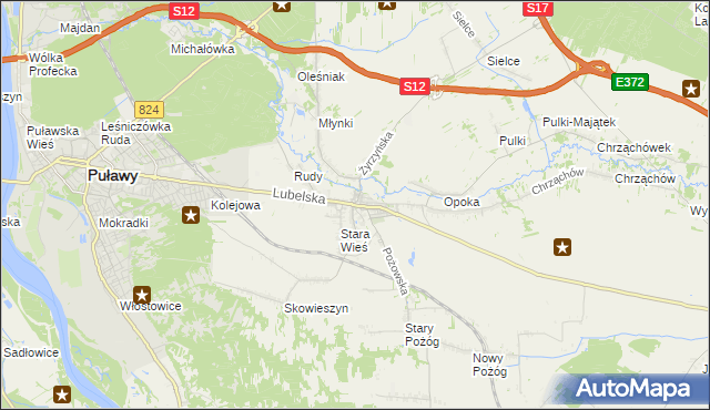 mapa Końskowola, Końskowola na mapie Targeo