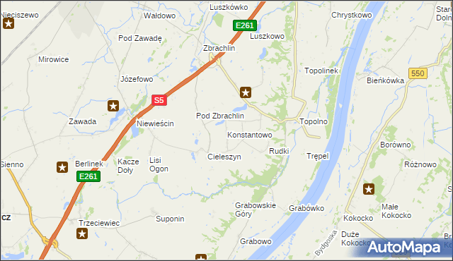mapa Konstantowo gmina Pruszcz, Konstantowo gmina Pruszcz na mapie Targeo