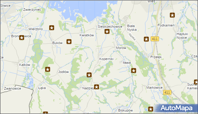 mapa Koperniki, Koperniki na mapie Targeo