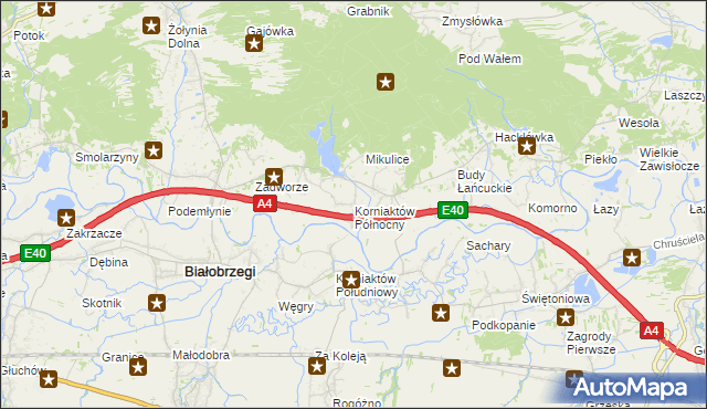 mapa Korniaktów Północny, Korniaktów Północny na mapie Targeo