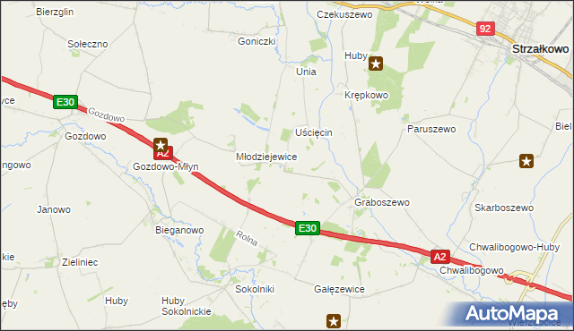 mapa Kościanki gmina Strzałkowo, Kościanki gmina Strzałkowo na mapie Targeo