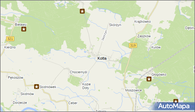 mapa Kotla, Kotla na mapie Targeo