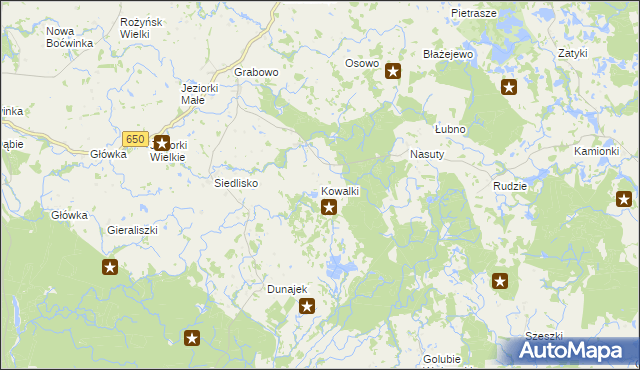 mapa Kowalki gmina Gołdap, Kowalki gmina Gołdap na mapie Targeo