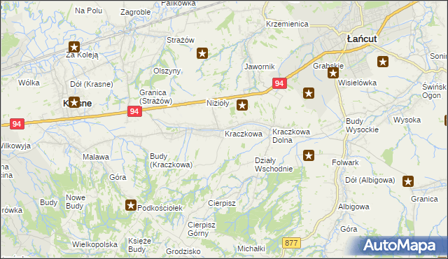 mapa Kraczkowa, Kraczkowa na mapie Targeo