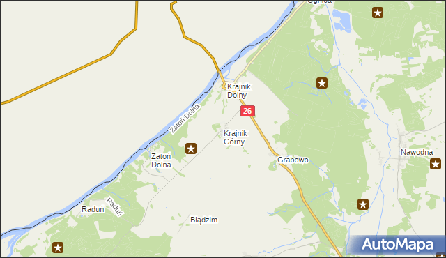 mapa Krajnik Górny, Krajnik Górny na mapie Targeo