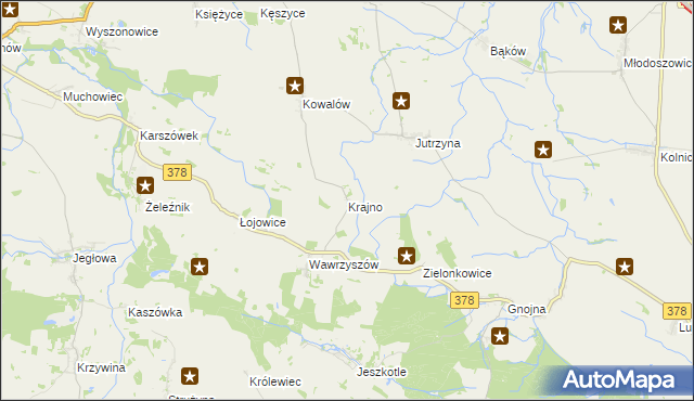 mapa Krajno, Krajno na mapie Targeo