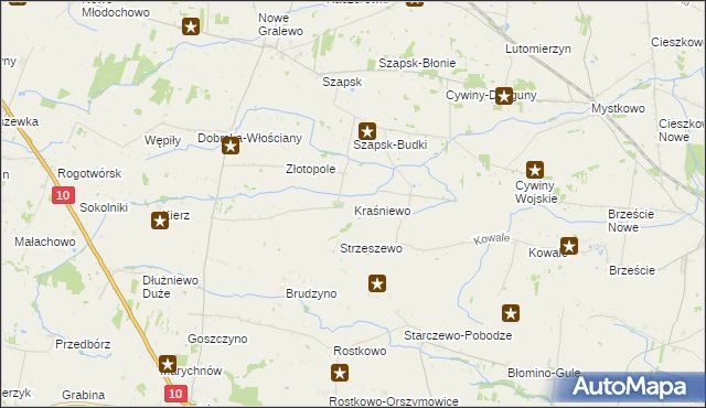 mapa Kraśniewo gmina Raciąż, Kraśniewo gmina Raciąż na mapie Targeo