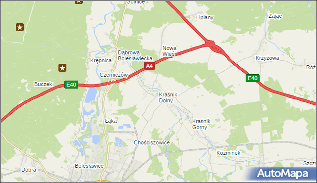 mapa Kraśnik Dolny, Kraśnik Dolny na mapie Targeo