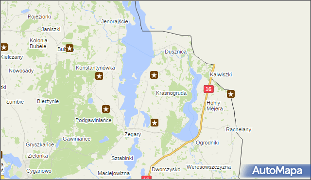 mapa Krasnogruda, Krasnogruda na mapie Targeo