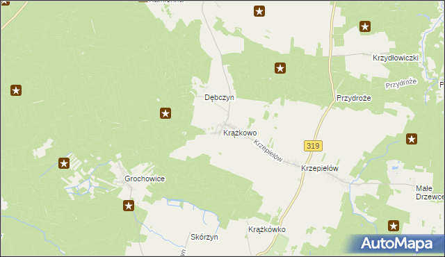 mapa Krążkowo gmina Sława, Krążkowo gmina Sława na mapie Targeo