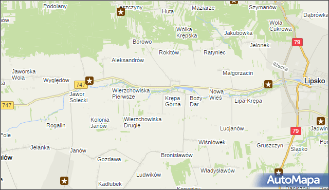 mapa Krępa Górna, Krępa Górna na mapie Targeo