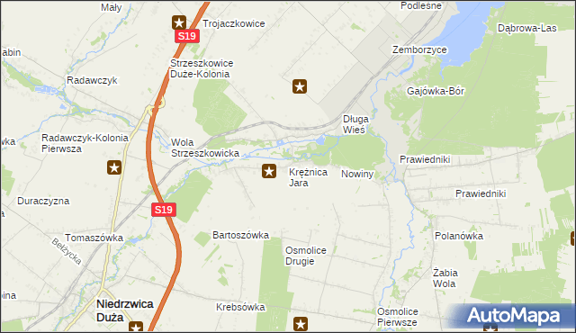 mapa Krężnica Jara, Krężnica Jara na mapie Targeo