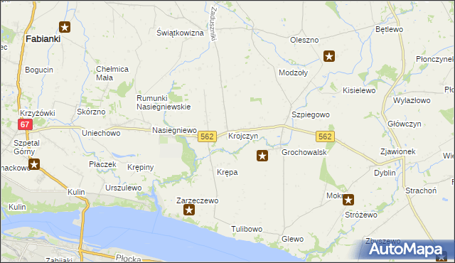 mapa Krojczyn, Krojczyn na mapie Targeo