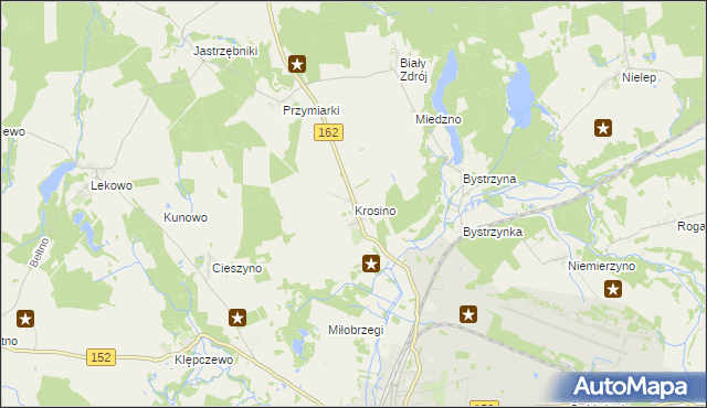 mapa Krosino gmina Świdwin, Krosino gmina Świdwin na mapie Targeo