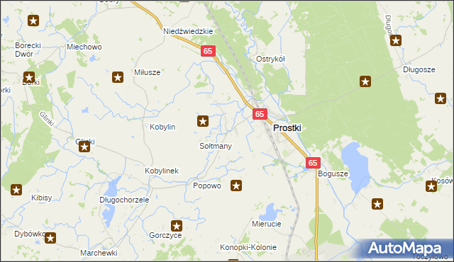 mapa Krupin gmina Prostki, Krupin gmina Prostki na mapie Targeo