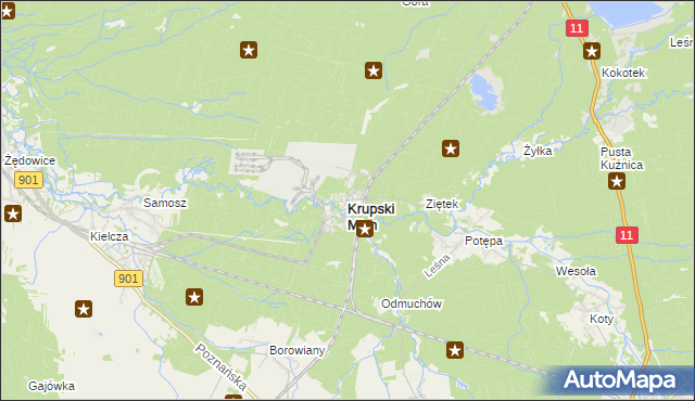 mapa Krupski Młyn, Krupski Młyn na mapie Targeo