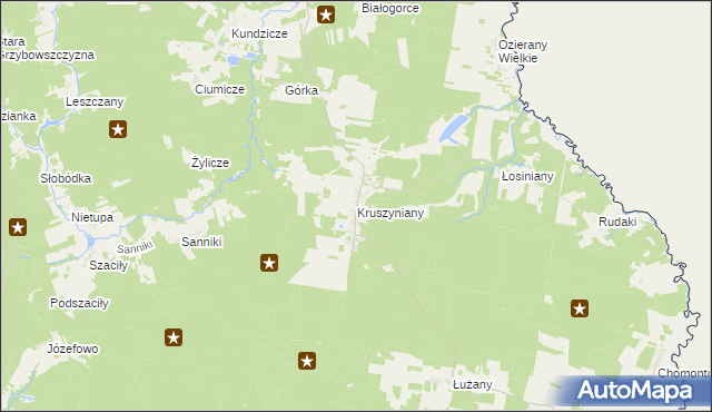 mapa Kruszyniany, Kruszyniany na mapie Targeo