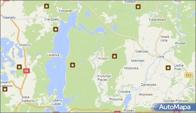 mapa Krutyń, Krutyń na mapie Targeo