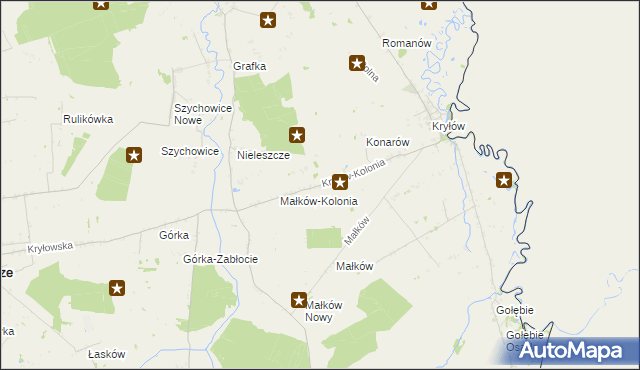 mapa Kryłów-Kolonia, Kryłów-Kolonia na mapie Targeo