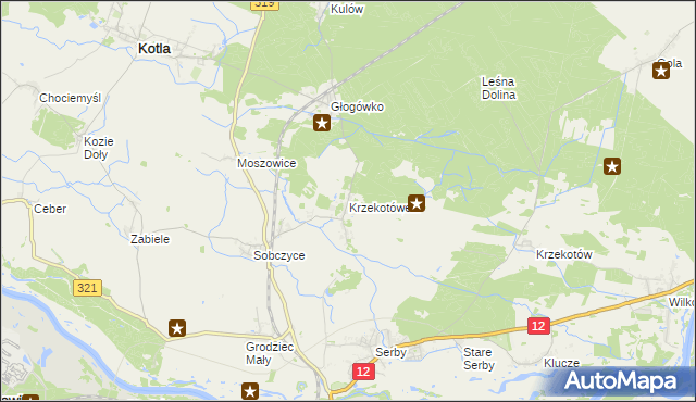 mapa Krzekotówek, Krzekotówek na mapie Targeo
