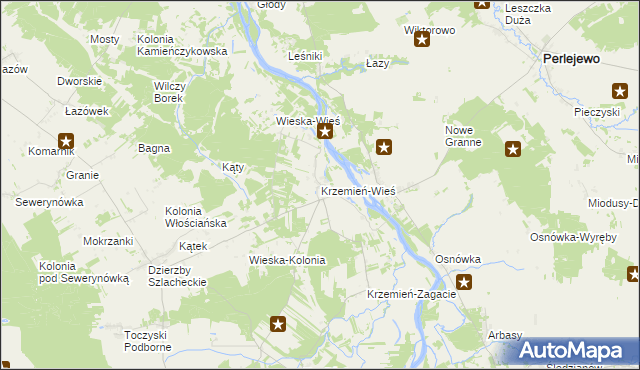 mapa Krzemień-Wieś, Krzemień-Wieś na mapie Targeo