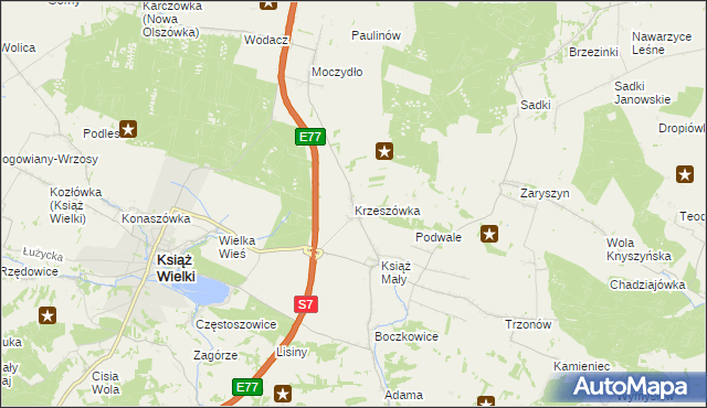 mapa Krzeszówka, Krzeszówka na mapie Targeo