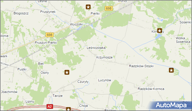 mapa Krzymosze, Krzymosze na mapie Targeo