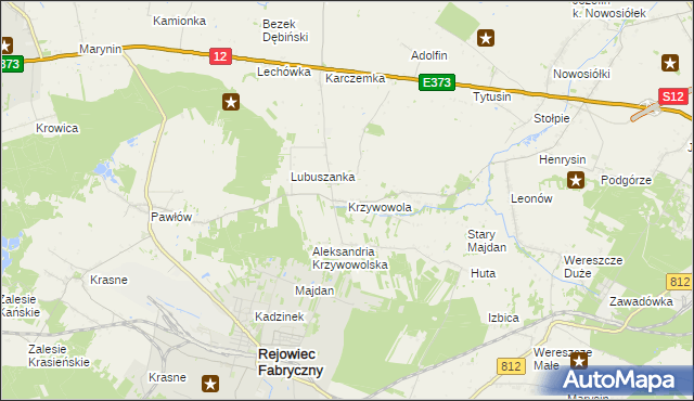 mapa Krzywowola, Krzywowola na mapie Targeo