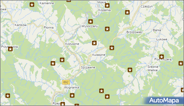 mapa Kulaszne, Kulaszne na mapie Targeo