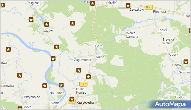 mapa Kulno, Kulno na mapie Targeo