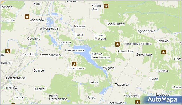 mapa Kuźnica Żerechowska, Kuźnica Żerechowska na mapie Targeo