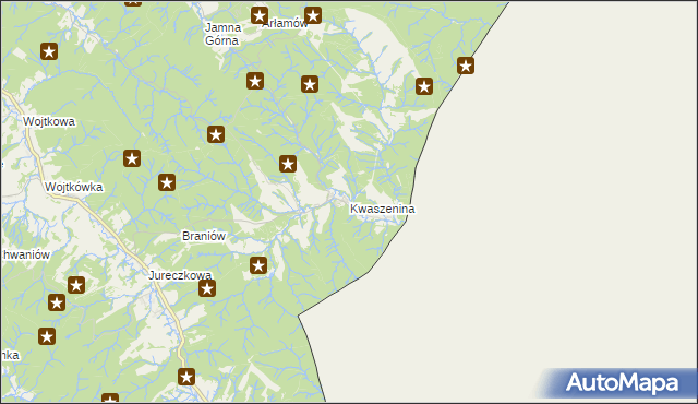 mapa Kwaszenina, Kwaszenina na mapie Targeo