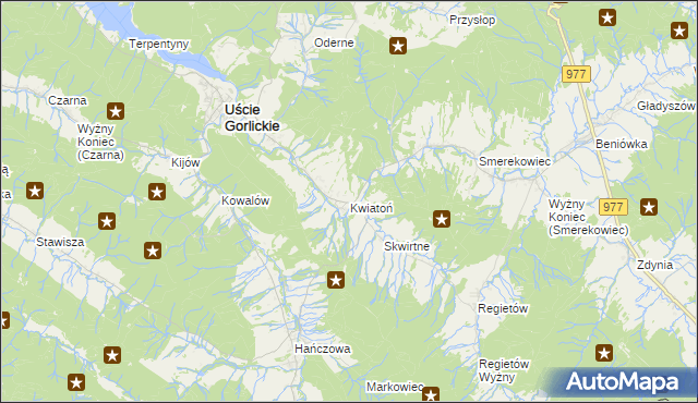 mapa Kwiatoń, Kwiatoń na mapie Targeo