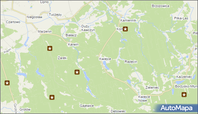 mapa Kwiejce, Kwiejce na mapie Targeo