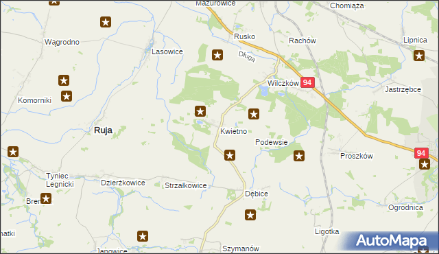 mapa Kwietno, Kwietno na mapie Targeo