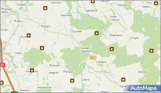 mapa Kwitajny Gajówka, Kwitajny Gajówka na mapie Targeo