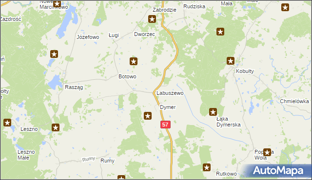 mapa Labuszewo, Labuszewo na mapie Targeo