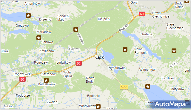 mapa Łąck, Łąck na mapie Targeo