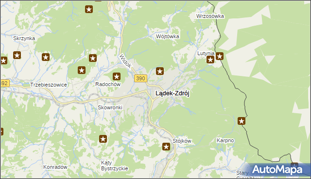 mapa Lądek-Zdrój, Lądek-Zdrój na mapie Targeo