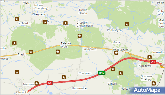 mapa Łapajówka gmina Radymno, Łapajówka gmina Radymno na mapie Targeo