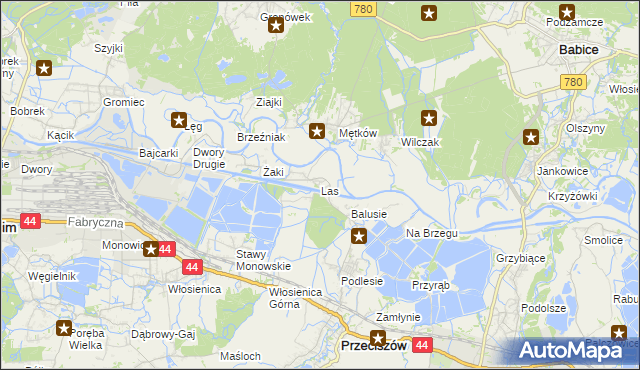 mapa Las gmina Przeciszów, Las gmina Przeciszów na mapie Targeo