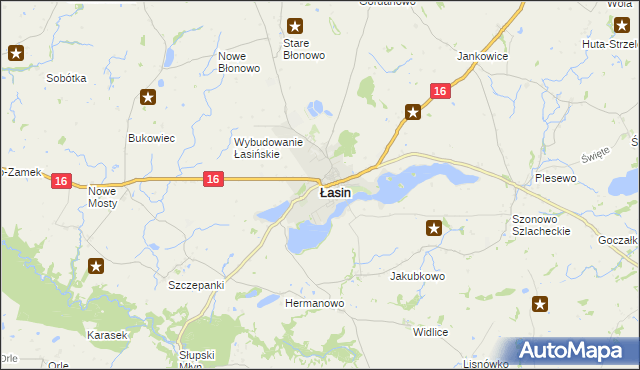 mapa Łasin, Łasin na mapie Targeo