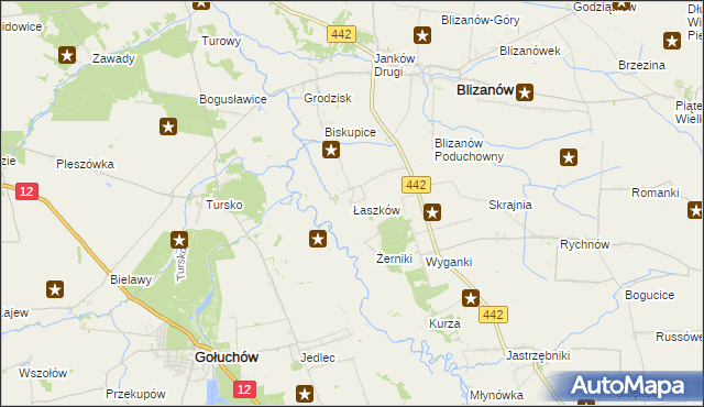 mapa Łaszków, Łaszków na mapie Targeo