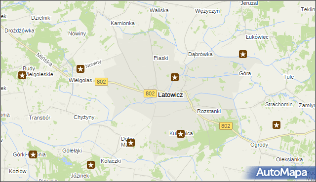 mapa Latowicz, Latowicz na mapie Targeo