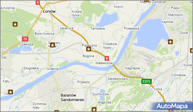 mapa Łążek gmina Łoniów, Łążek gmina Łoniów na mapie Targeo